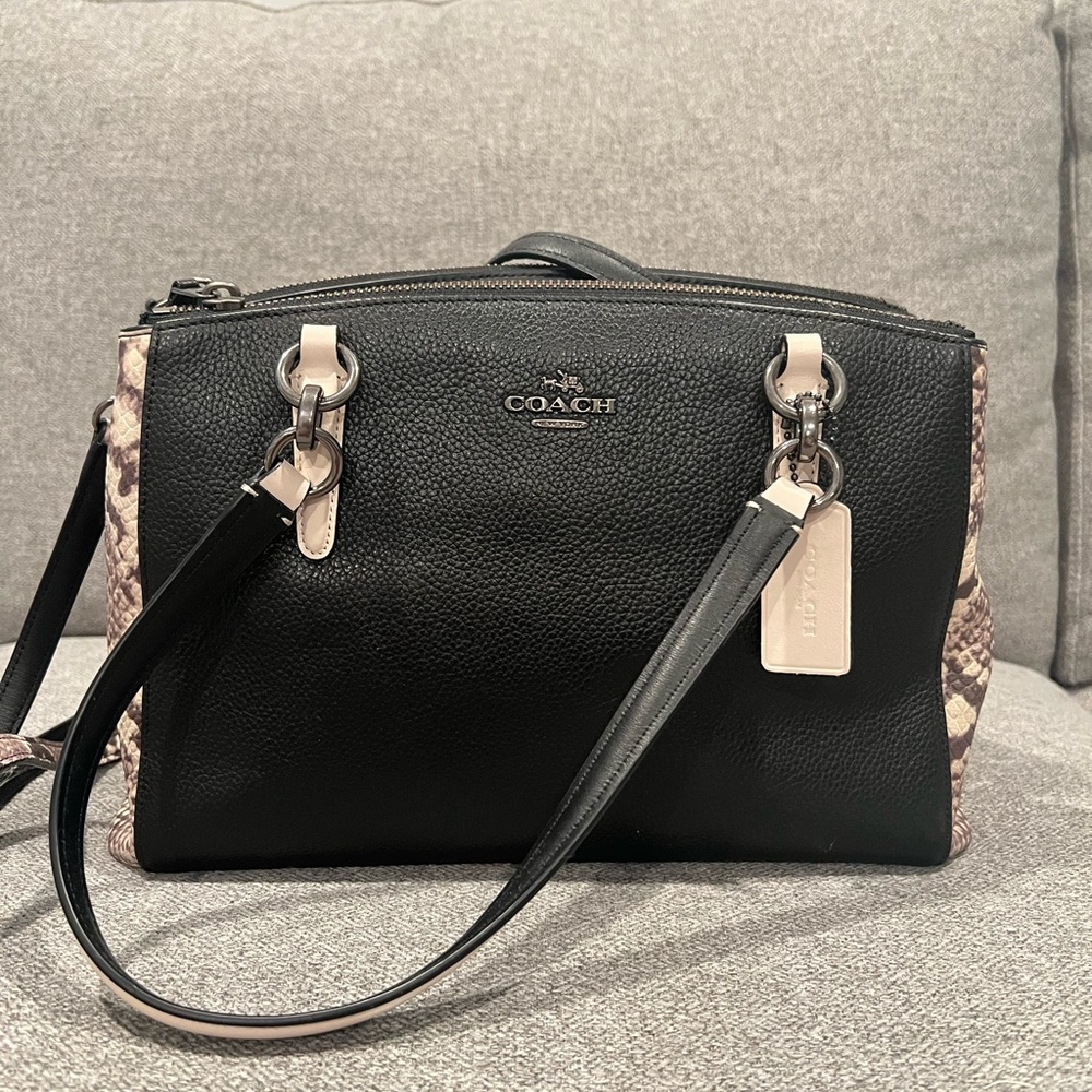 Coach Black and Tan Satchel